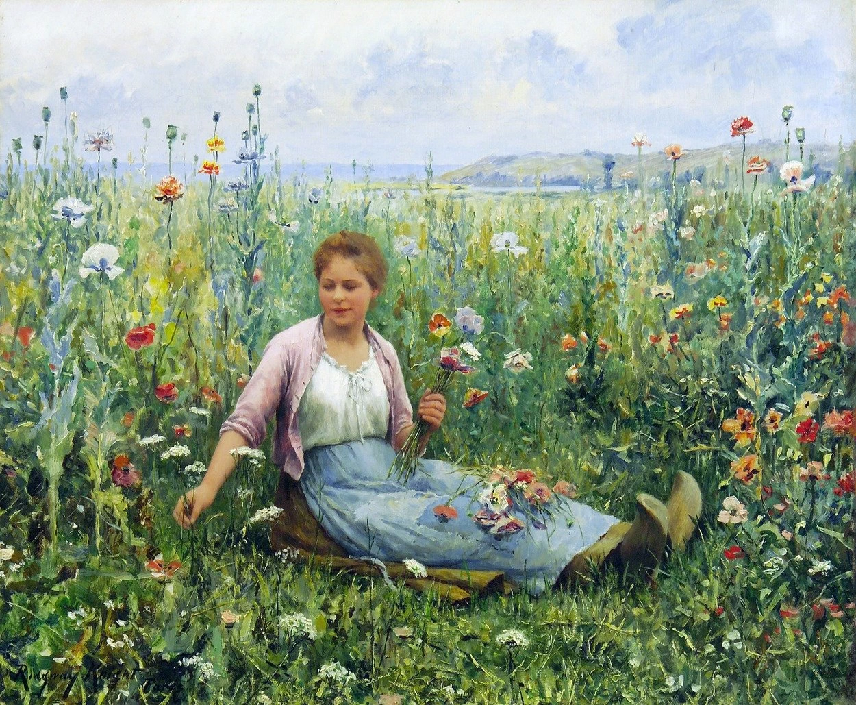 Raccolta di fiori di campo